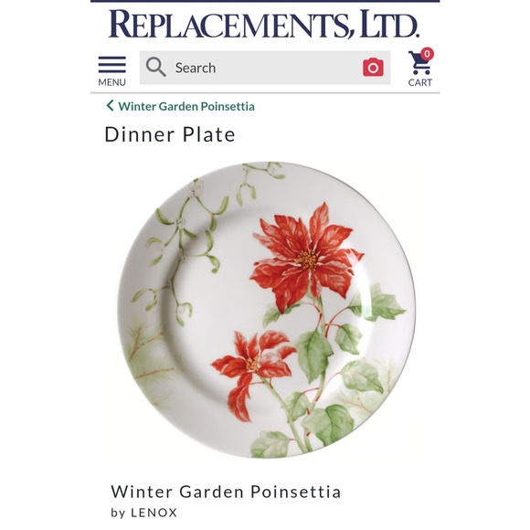 LENOX Winter Garden Poinsettia w/ Mistletoe Laurie Le Luyer 2 Dinner Plates $50 - Picture 2 of 8